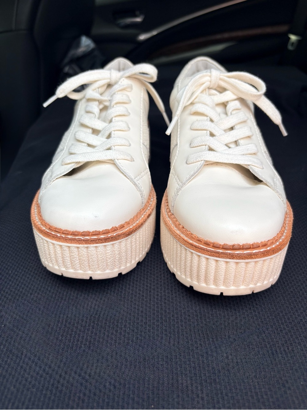 DV Dolce Vita Tiger Platform Lace-Up Sneakers White - Size 8 - Picture 6 of 12